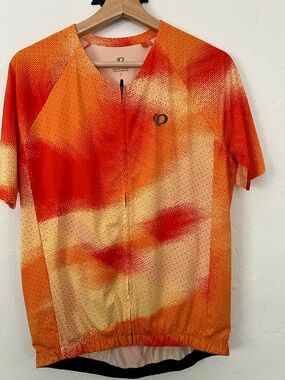 Pearl Izumi Orange and Red Gradient Short Sleeve Cycling Jersey